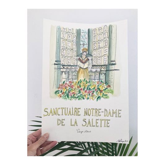 Original drawing of Sanctuaire Notre-Dame de la Salette, Basilique, Marie