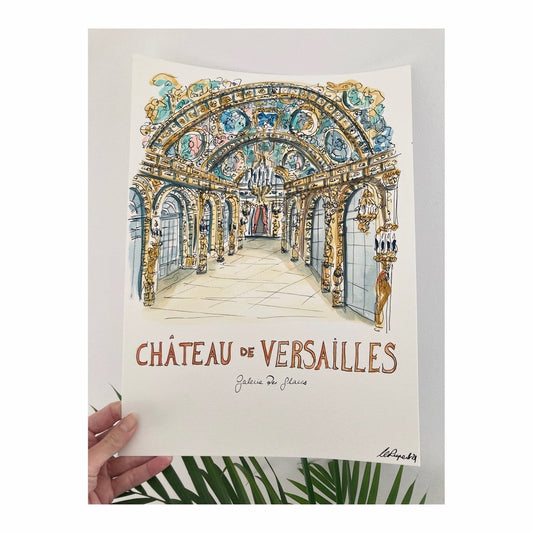 Original drawing of Château de Versailles, Galerie des Glaces