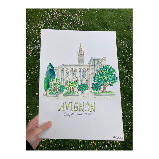 Original drawing of Avignon, Chapelle Sainte Martial