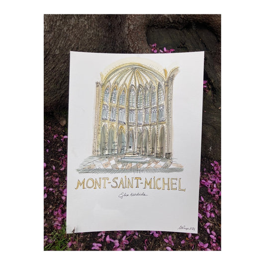 Original drawing of Mont Saint-Michel, Sanctuaire, Abbaye