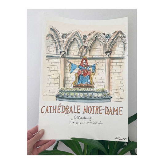 Original drawing of Strasbourg, Cathédrale