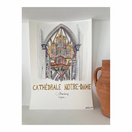 Original drawing of Strasbourg, Cathédrale