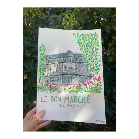 Original drawing of Paris, Le Bon Marché