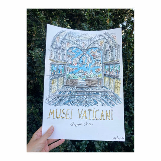 Original drawing of Vatican, Capella Sistina, Roma