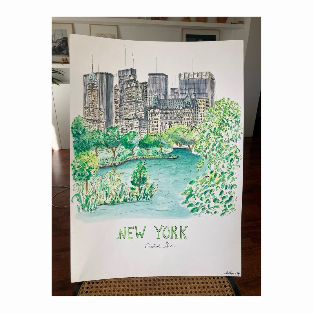 Original drawing of New York, Central Park