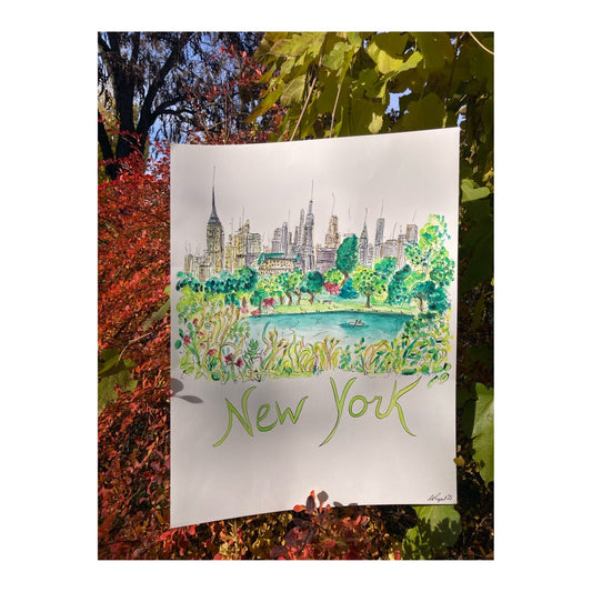 Original drawing of New York City, Central Park
