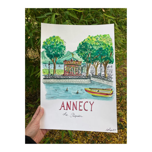 Original drawing of Annecy, Le Pâquier