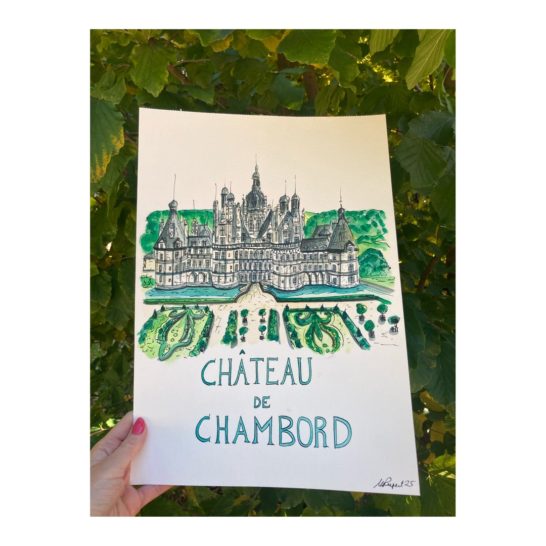 Original drawing of Chambord Castle