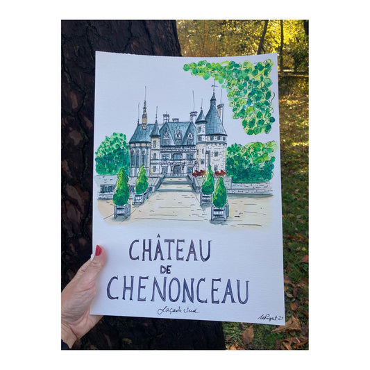 Original drawing of Castle of Chenonceau