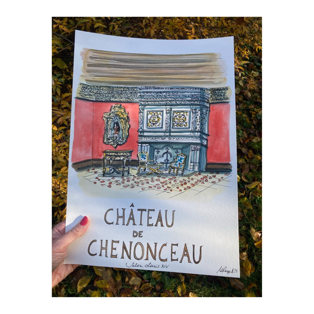 Original drawing of Castle of Chenonceau