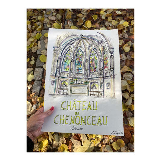 Original drawing of Castle of Chenonceau