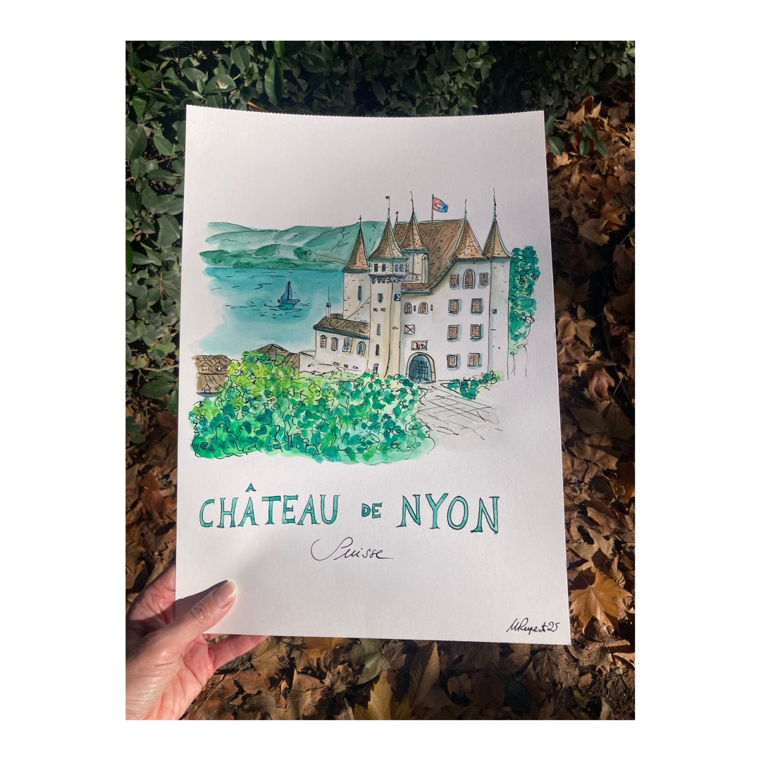 Original drawing of Nyon, Switzerland