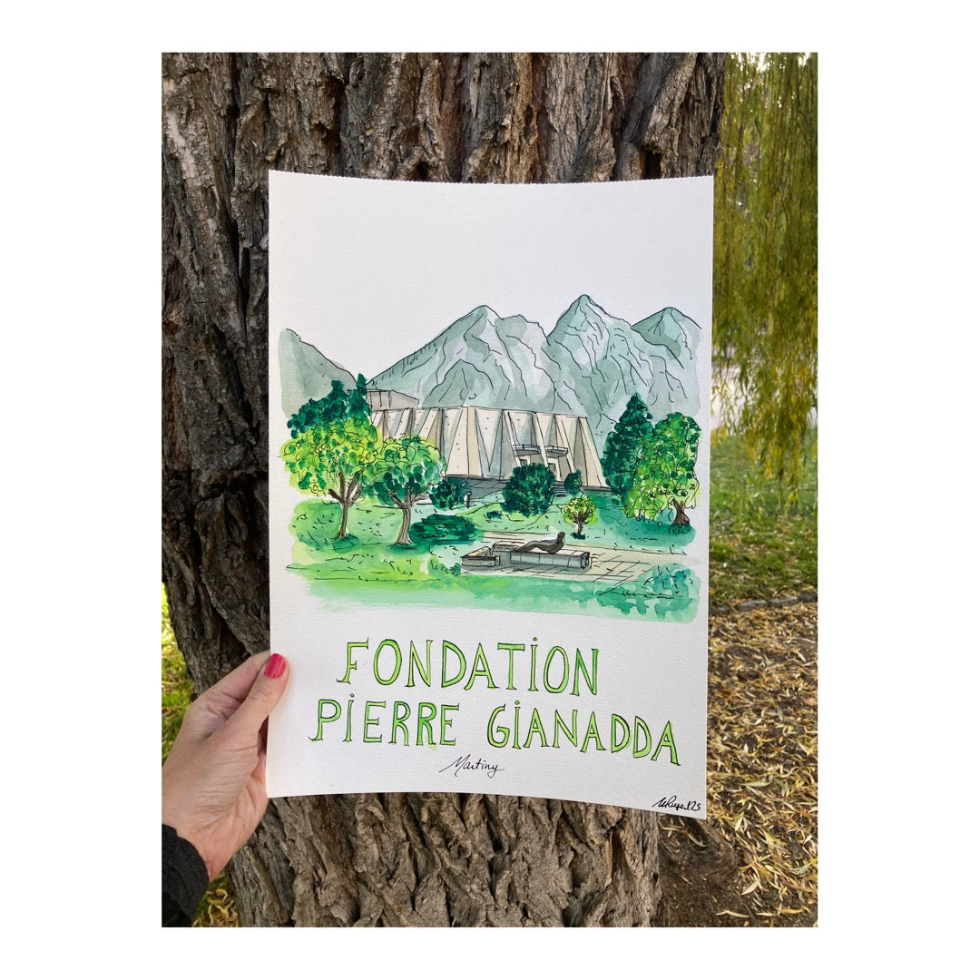Original drawing of Fondation Pierre Gianadda, Switzerland
