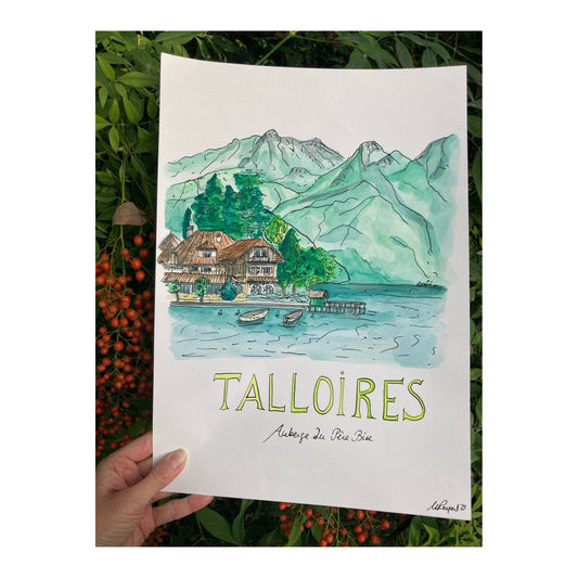Original drawing of Lac d'Annecy, Talloire