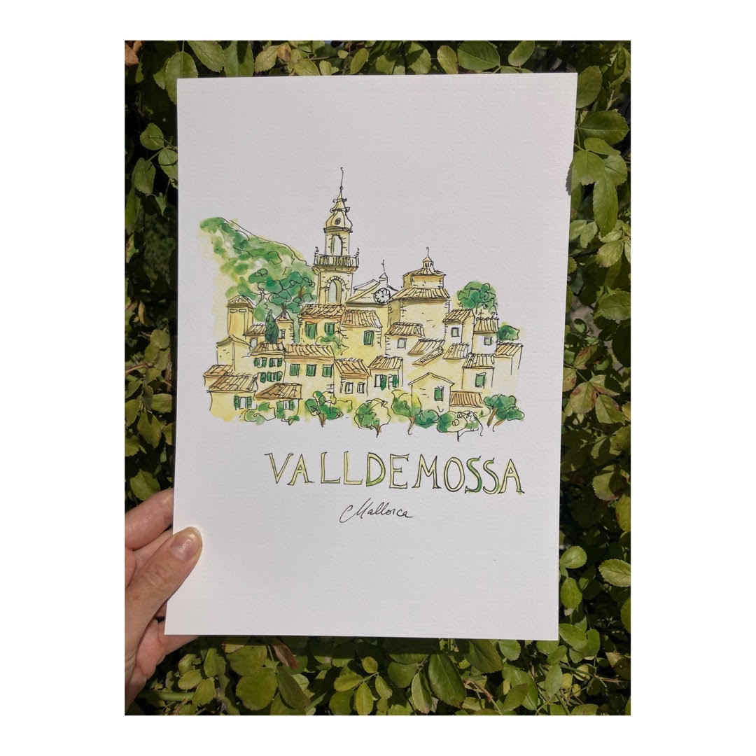 Print A4 of Valldemosa village