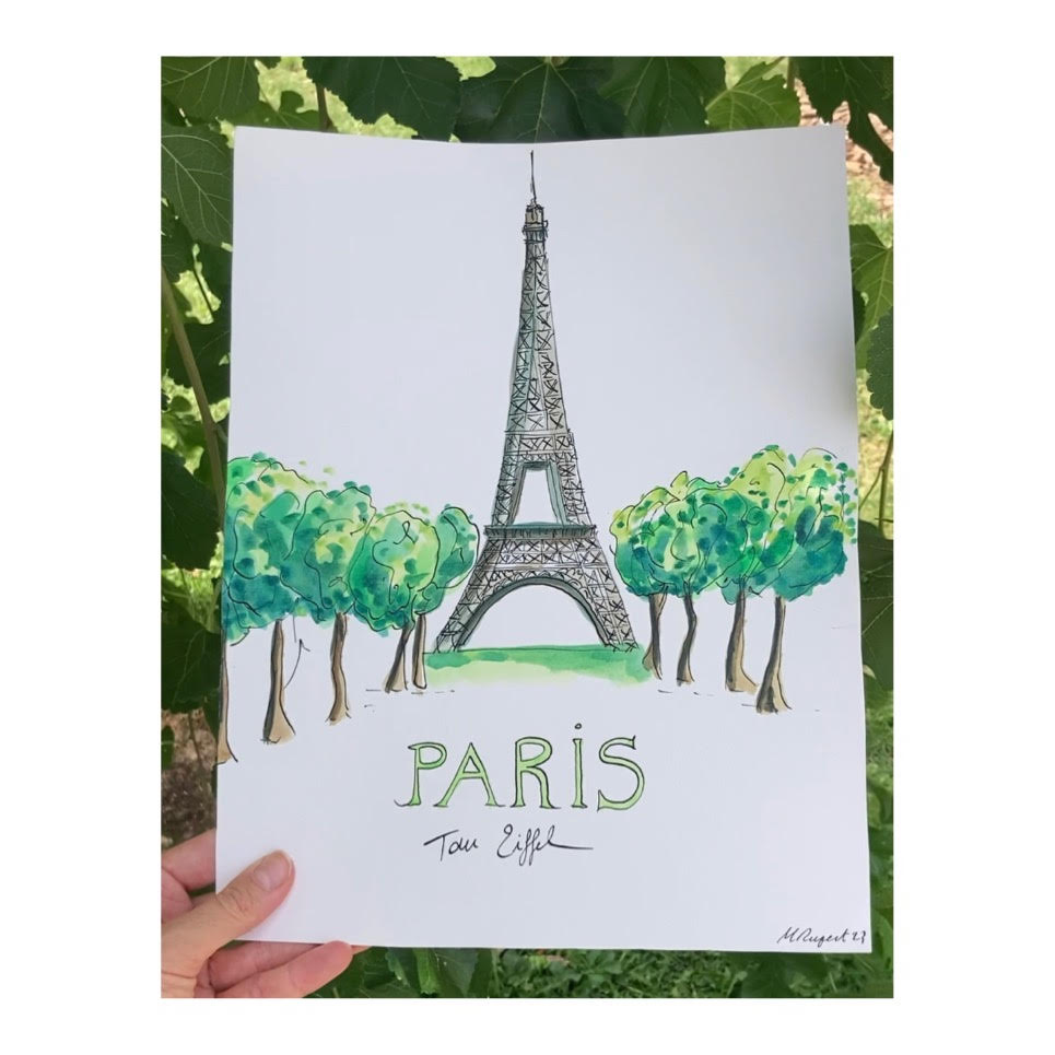 Original drawing of Paris, Eiffel Tower