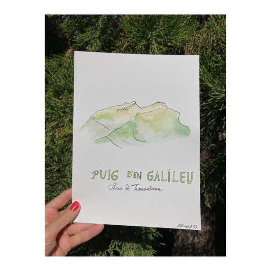 Original drawing of Mallorca, Puig d'en Galileu, Tramuntana