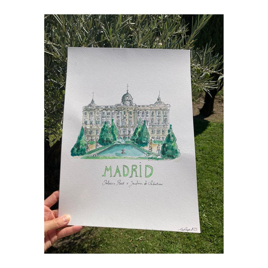 Original drawing of Madrid Palacio Real & Jardines de Sabatini