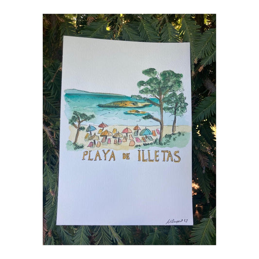 Original drawing of Mallorca, Playa de Illetas