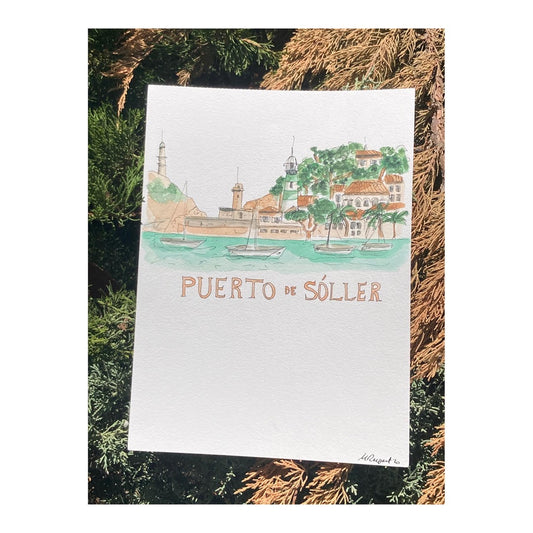 Original drawing of Mallorca, Puerto de Sóller