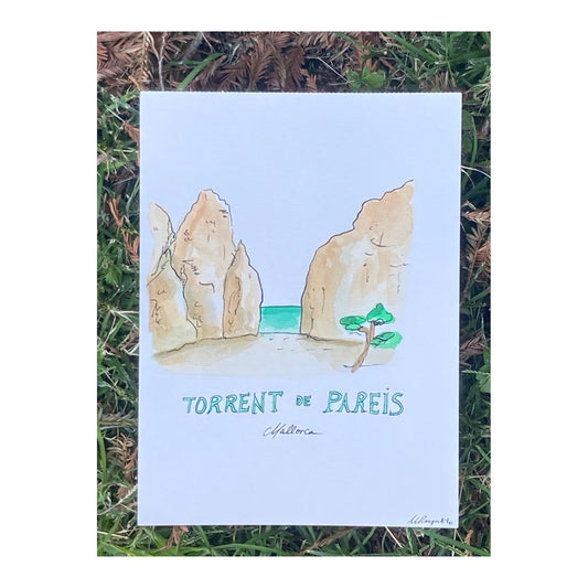 Original drawing of Mallorca, Torrent de Pareis