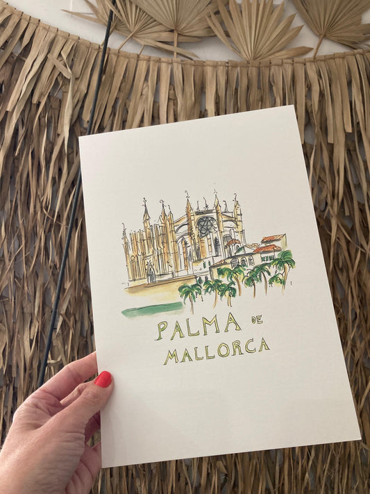 Print A4 of the Cathedral of Palma de Mallorca