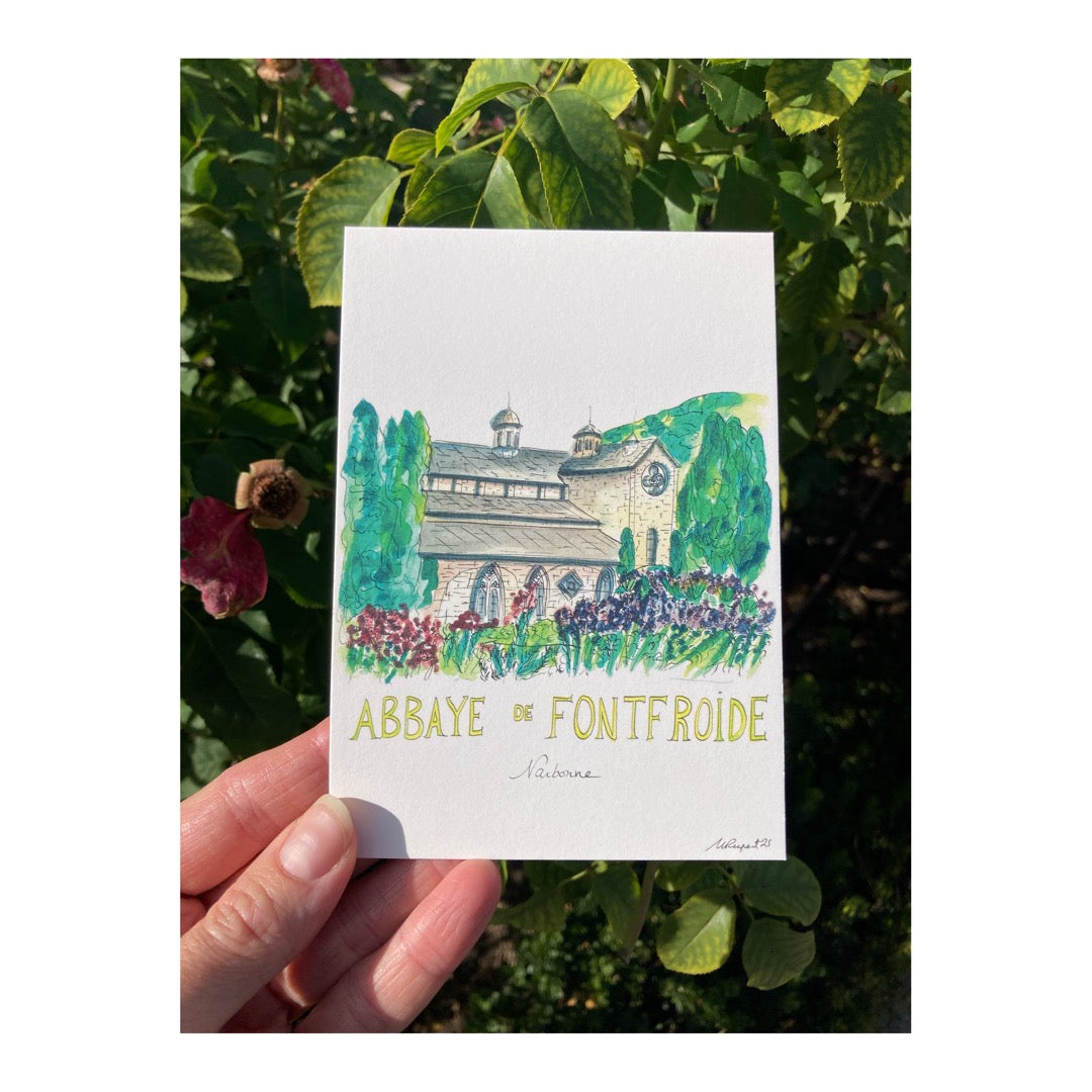 Pack of 10 Postcards of Abbaye de Fontfroide, Narbonne