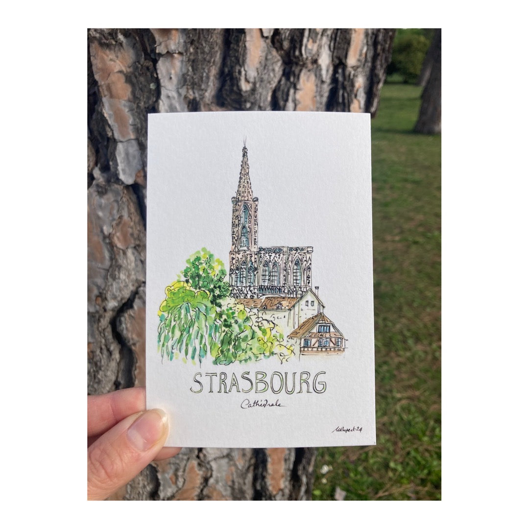 Pack of 10 Postcards of Strasburg Cathedral